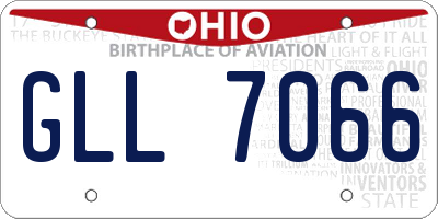 OH license plate GLL7066