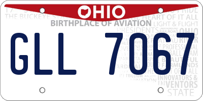 OH license plate GLL7067