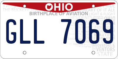 OH license plate GLL7069