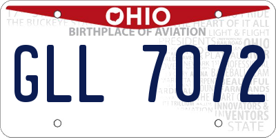 OH license plate GLL7072