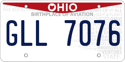 OH license plate GLL7076