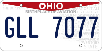 OH license plate GLL7077