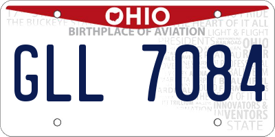 OH license plate GLL7084