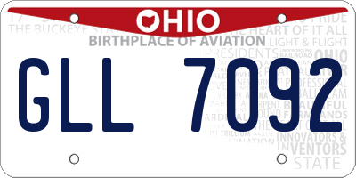 OH license plate GLL7092