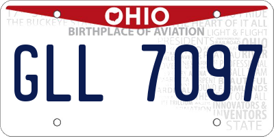 OH license plate GLL7097