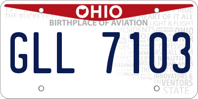 OH license plate GLL7103