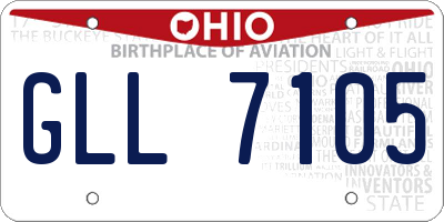 OH license plate GLL7105