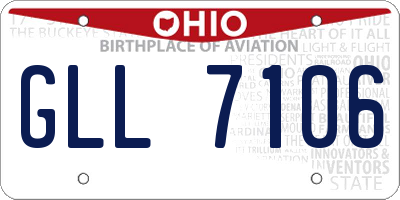 OH license plate GLL7106