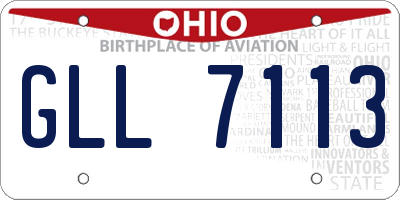 OH license plate GLL7113