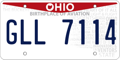 OH license plate GLL7114