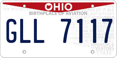 OH license plate GLL7117