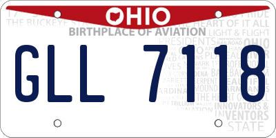OH license plate GLL7118