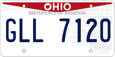 OH license plate GLL7120