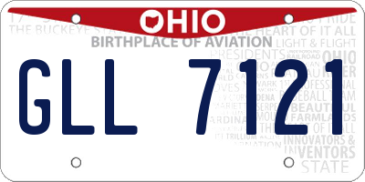 OH license plate GLL7121