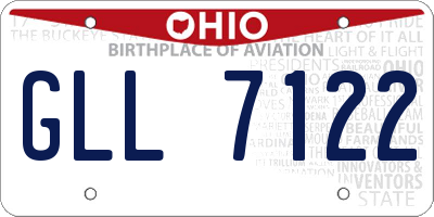 OH license plate GLL7122