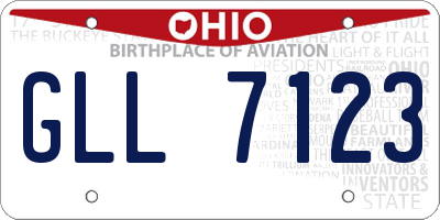 OH license plate GLL7123