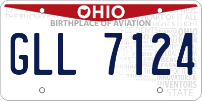 OH license plate GLL7124