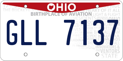 OH license plate GLL7137