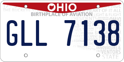 OH license plate GLL7138