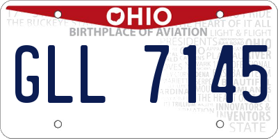 OH license plate GLL7145
