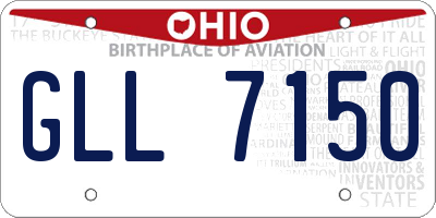 OH license plate GLL7150