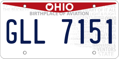 OH license plate GLL7151