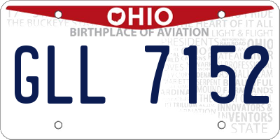 OH license plate GLL7152