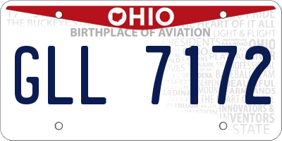 OH license plate GLL7172