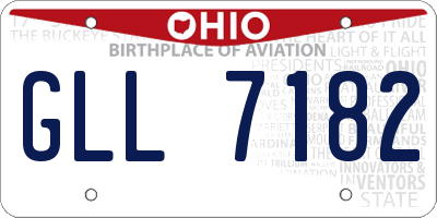 OH license plate GLL7182