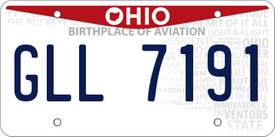 OH license plate GLL7191