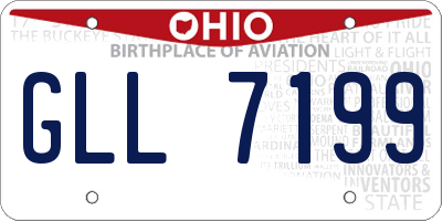 OH license plate GLL7199