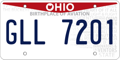 OH license plate GLL7201