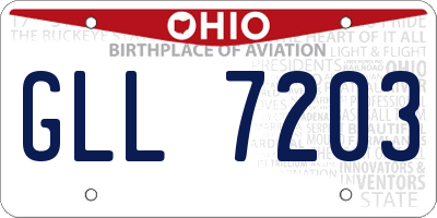 OH license plate GLL7203