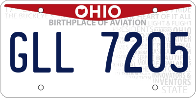 OH license plate GLL7205