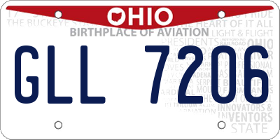 OH license plate GLL7206