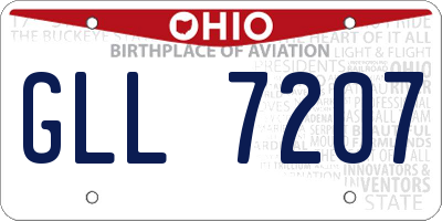 OH license plate GLL7207
