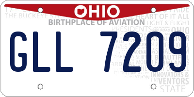 OH license plate GLL7209