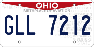 OH license plate GLL7212