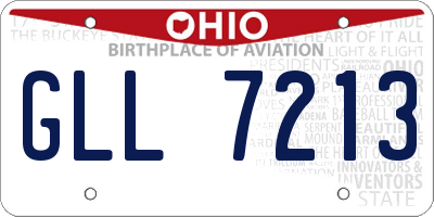 OH license plate GLL7213