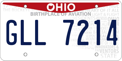 OH license plate GLL7214
