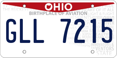 OH license plate GLL7215