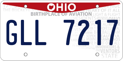 OH license plate GLL7217