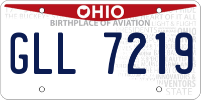 OH license plate GLL7219