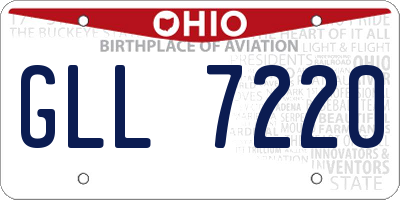 OH license plate GLL7220