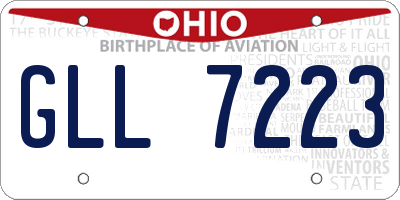 OH license plate GLL7223