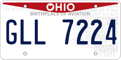 OH license plate GLL7224