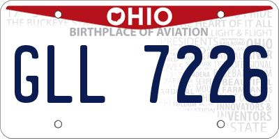 OH license plate GLL7226