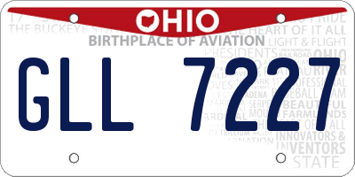 OH license plate GLL7227