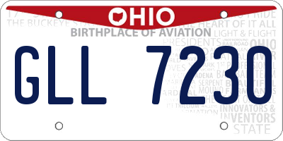 OH license plate GLL7230