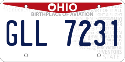 OH license plate GLL7231